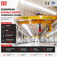 Pont roulant à double poutre robuste 25 tonnes A5 A6, capacité de travail standard européenne, prix compétitif