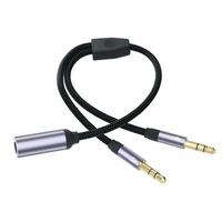 Câble adaptateur audio Nulon Y 2-en-1, 3,5 mm mâle vers double femelle, auxiliaire pour ordinateur portable, écouteurs, microphone, personnalisé 1/2 type C