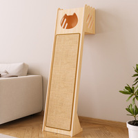 Planche à gratter pour chat en bois massif, jouet domestique pour chat, griffoir en sisal en forme de L pour coin canapé et mur