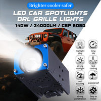 Projecteur LED avec lentille antibrouillard, phares automatiques, feux auxiliaires Bi LED, mini feux de route, feux de calandre pour moto et voiture
