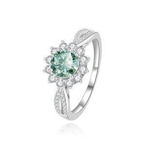 Anelli OEM in Argento 925 con Moissanite Colorata per Donne, Placcati in Oro, Gioielli Scintillanti alla Moda per Matrimoni e Feste, Vendita all'Ingrosso - Product Image 1