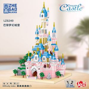 Blocs de construction Lezi LZ8240 Château de rêve rose Paris, modèle de construction Moc, jouets éducatifs STEM pour enfants, certifiés CE EN71 ASTM - Product Image 3