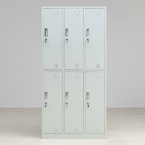 कर्मचारियों के काम कपड़े के भंडारण के लिए कोड लॉक वॉल-माउंटेड नॉक-डाउन डिजाइन के साथ टेंगल 6-डोर स्टील लॉकर - Product Image 1
