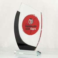 Personal isierte benutzer definierte rote schwarze Kurve Kristall Plaque Award Kristall Plakette
