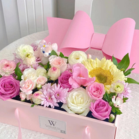 Boîte cadeau pour la fête des mères, emballage de fleurs, boîte cadeau attrayante en forme de nœud, boîte à gâteau personnalisable pour mariage avec séparateur