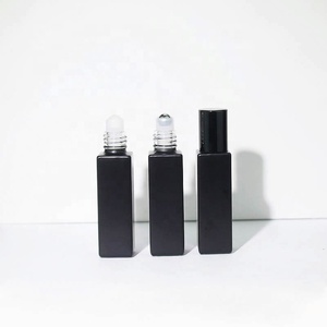 Botella de Vidrio con Roll-on de 10 ml, Negra Esmerilada, para Aceite de Masaje, Perfume, Envase de Vidrio con Roll-on para Aceites Esenciales - Product Image 1