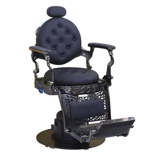 Diant豪华沙龙设备360度旋转理发椅液压泵男士旋转仿古黑色理发椅