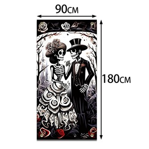 Decoración Colgante <span class=keywords><strong>de</strong></span> Puerta con Esqueleto para Fiesta <span class=keywords><strong>de</strong></span> Halloween, 180*90cm, para Eventos Temáticos <span class=keywords><strong>de</strong></span> Boda Gótica y Decoraciones <span class=keywords><strong>de</strong></span> Casa Embrujada - Product Image 2