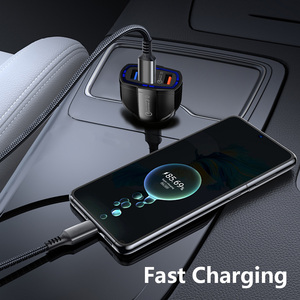 เครื่องชาร์จในรถยนต์แบบสามพอร์ต USB ที่ชาร์จสมาร์ทโฟนเครื่องบันทึก GPS ที่ชาร์จในรถแบบเร็ว - Product Image 2