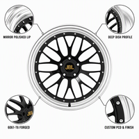 Nouvelles jantes forgées deux pièces de 18 à 26 pouces, finition noir brillant, lèvre polie, concave profond, 20 mm, 5x114.3, 5x112, compatibles avec les voitures de performance JDM.