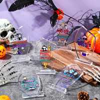Plaques de récompense en acrylique transparent pour Halloween, trophées de concours d'Halloween pour les gagnants de Trunk or Treat, fournitures de prix pour fêtes d'Halloween