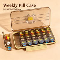 Boîte à pilules hebdomadaire WEISHENG, 21 compartiments, 7 jours, 3 fois par jour, AM PM, organiseur de médicaments de voyage, logo personnalisé, sans BPA