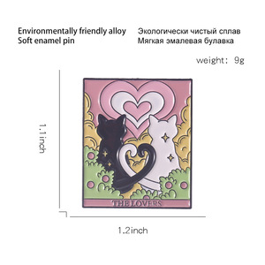 Kreative <span class=keywords><strong>Tarot</strong></span> Black Cat Pin Dunkle Katze geformte Katze Metall Pin Brosche Tasche Zubehör Pin - Product Image 4