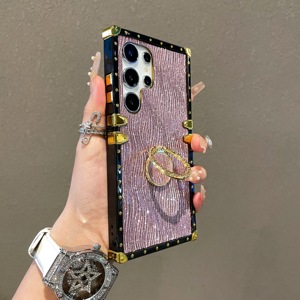 Funda de TPU con Efecto de Agua Brillante para S25 Edge S24 S23 S22 <span class=keywords><strong>S21</strong></span> Ultra, con Anillo de Soporte, Borde Recto, Resistente a Golpes - Product Image 3