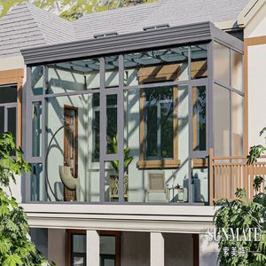 Véranda solaire écologique en verre, <span class=keywords><strong>solarium</strong></span> en aluminium à haute efficacité énergétique avec système <span class=keywords><strong>de</strong></span> rupture <span class=keywords><strong>de</strong></span> pont thermique pour une durabilité accrue - Product Image 2