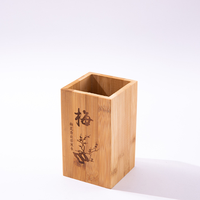 Dongguan — pot à crayons de bureau en bois, de forme carrée, personnalisé, vente en gros