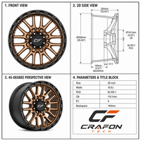 Jantes en alliage d'aluminium forgé CF Heavy Duty 20-24 pouces 8x180 PCD Neuves pour GMC Sierra 2500/3500 HD pour AT4 Custom