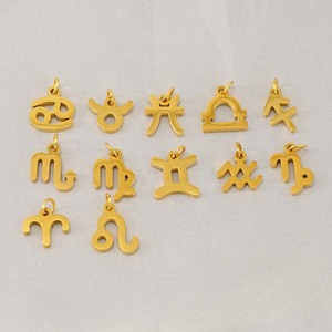 YF8342 Colgantes Versátiles y Modernos con Diseño <span class=keywords><strong>de</strong></span> los Doce Signos del Zodiaco, Chapados en Oro <span class=keywords><strong>de</strong></span> 18K, Resistentes al Agua, <span class=keywords><strong>de</strong></span> Acero Inoxidable - Product Image 2