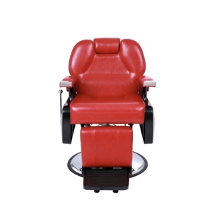 Chaise de barbier en métal et cuir, équipement de salon de coiffure antique, vente chaude, rouge vif - Product Image 2