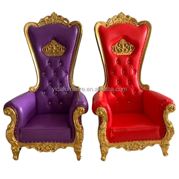 A buon mercato alta per eventi mobili oro Pedicure Royal King Queen trono sedia per il matrimonio