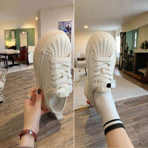 Chaussures en toile blanches ED pour femmes, plateforme légère, semelle en caoutchouc, printemps 2023, nouvelles chaussures décontractées polyvalentes - Product Image 3