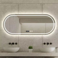 Miroir de salle de bain intelligent CF Luxury Look avec éclairage LED, détection par induction Bluetooth, anti-buée, miroir de salle de bain LED