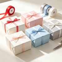 Ruban en satin polyester de 1 cm - 25 yards pour décorations de mariage, fêtes, pâtisserie, emballage cadeau, boîtes à bonbons - 3/8 pouce