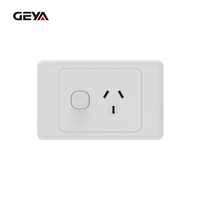 GEYA - Enchufe de Pared Industrial para Hospital, Estándar Australiano, 117 mm x 74 mm, PC, 10 A, Horizontal, Individual, IP20