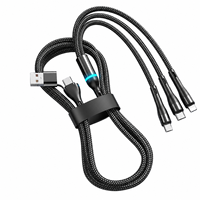 SUNGUY Nouveauté Câble d'alimentation USB C en nylon 2 en 3 100W, Câble de charge rapide Type C, pour téléphone, ordinateur portable et utilisation en voiture