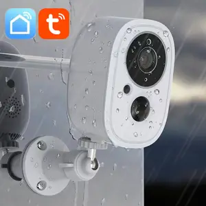 Tuya 3MP WiFi pil güneş enerjisi açık güvenlik PIR hareket algılama spot renk gece görüş CCTV gözetim Siren kamera