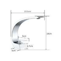 Robinet de lavabo artistique en laiton doré, style nordique créatif, pour eau chaude/froide, monotrou, avec cartouche en céramique