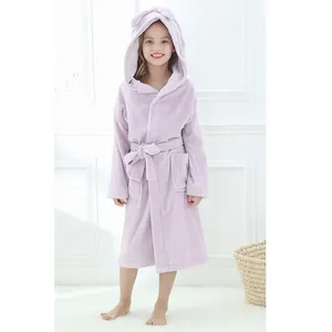 Children's Terry Cotton Hooded Bathrobe dressing gown fluffy Ages 2 to 12 Boys Girls Dinosaur Hooded Dressing Gowns