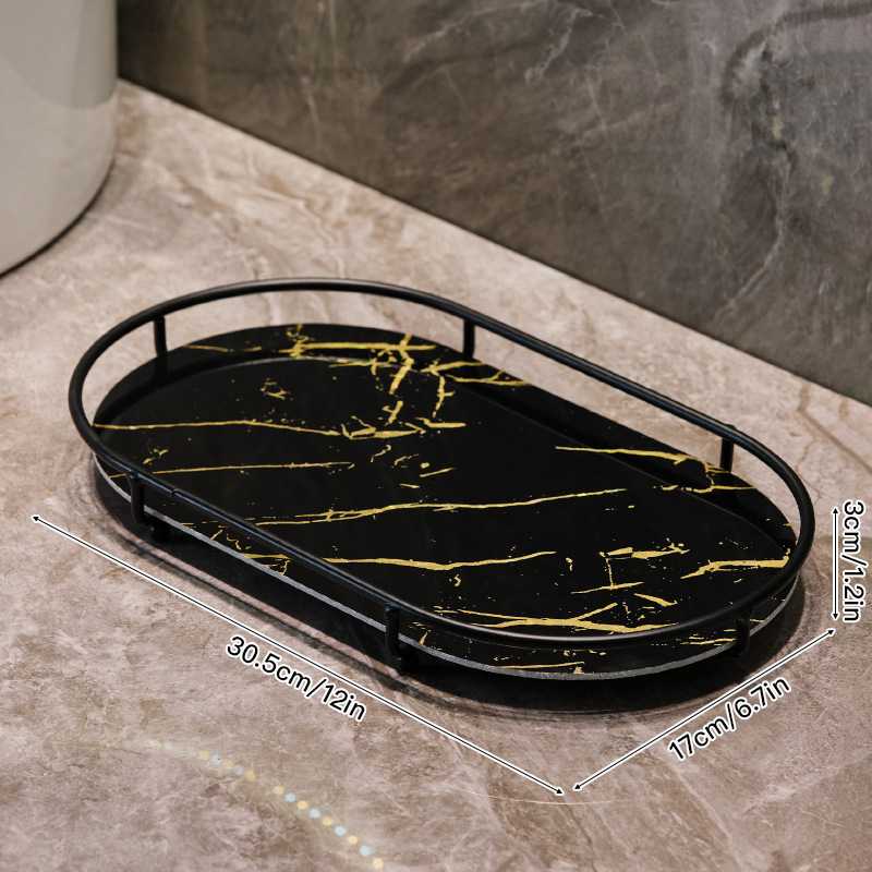Black [thick steel bar] single-layer oval [UV black gold]