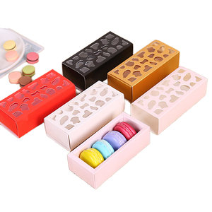 Wholesale White Embossed Recyclable Rigid Paper <b>Box</b> Classic Style Pull-Out Macaron Dessert Cookie/Sugar Packaging Matt - Product Image 1