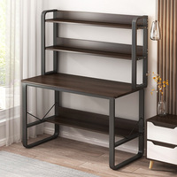 Bureau d'ordinateur moderne et simple en bois avec étagère, idéal pour la chambre à coucher, la lecture et l'étude – Meilleure vente