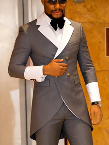 Costume <span class=keywords><strong>de</strong></span> <span class=keywords><strong>queue</strong></span>-<span class=keywords><strong>de</strong></span>-<span class=keywords><strong>pie</strong></span> pour <span class=keywords><strong>homme</strong></span>, 2 pièces, coupe ajustée, croisé, pour bals <span class=keywords><strong>de</strong></span> promo, concerts et mariages - Product Image 2
