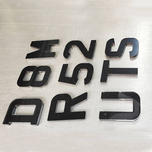 UK Selbst klebende schwarze Acryl-Kunststoff buchstaben Kennzeichen nummer im Musikstil Schwarzes Acryl-Nummern schild - Product Image 2