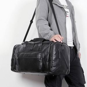 Women Men Workout Tote Sports <b>Overnight</b> Travel Leather Duffle Weekender <b>Bag</b> - Product Image 1