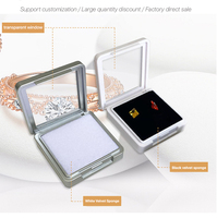 Boîte de rangement élégante pour bijoux en plastique avec fermeture à boucle, design carré simple et étui de présentation pour pierres précieuses et diamants