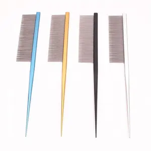Factory Wholesale Pet Pin Comb Stainless Steel Dog Pointy Tail Grooming Comb