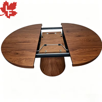 Table à manger extensible en bois au design minimaliste, base conique en MDF, rectangulaire, en bois clair, vente en gros