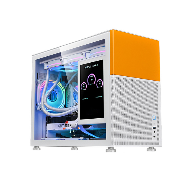 Lovingcool Popular Desktop Gamer PC Case Support MATX Motherboard RGB Fan Computer Gaming Cabinet Cases with LCD Display Screen