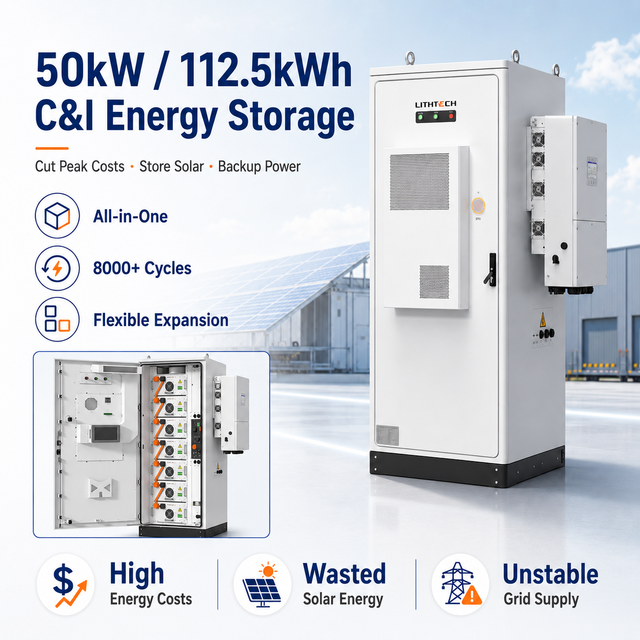 Outdoor Battery Energy Storage System BESS 50kW 112.5kWh IP54 C4 LiFePO4 Cabinet for Reliable Business Backup Power Solution