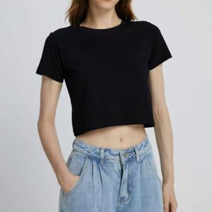 Camisetas Básicas Cortas de Algodón de 200 g/m² con Cuello Redondo, Personalizadas con Logotipo, para Mujer, de Verano, Manga Corta - Product Image 2