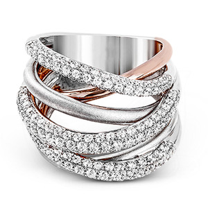Anello di Lusso F440 con Diamante in Oro Bianco, Fede Nuziale da Donna con Pietra Naturale Taglio Brillante Rotondo Colore D - Product Image 2