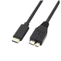 Cable Adaptador USB C Macho a Micro USB-B Macho Chapado en Oro, Carga Rápida de 5 Gbps, Cable de Datos USB de Alta Velocidad Específico para HDD, OTG de 0.5 m