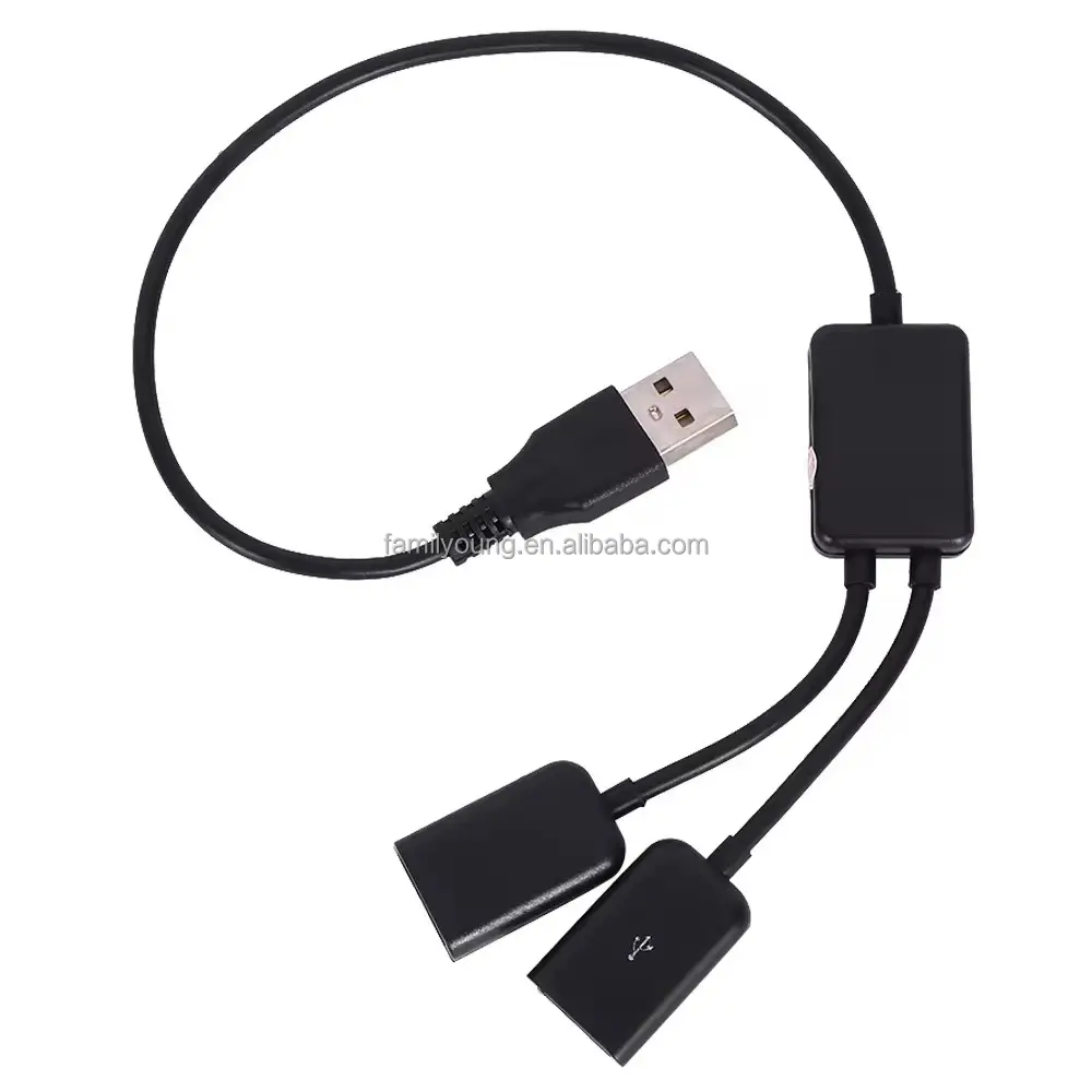 USB Male To Dual Female Data Cable 2 In 1 USB 2.0 Hub 2 Way USB Type A Splitter Multifunctional Extension Y Splitter