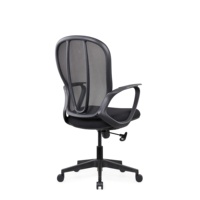 Chaise de bureau ergonomique à dossier mi-haut, directement de l'usine, avec dossier double ligne, accoudoirs réglables en hauteur, support lombaire, en maille et tissu