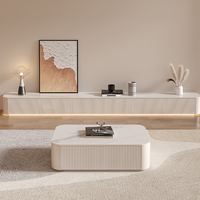 Ensemble Moderne de Luxe pour Salon : Meuble TV en Bois, Table Basse et Unité Murale