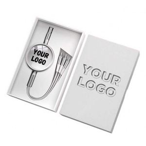 Câble de charge multifonction 3-en-1 rétractable pas cher avec logo personnalisé, 1,5 m, micro USB, multi USB, type C - Product Image 1